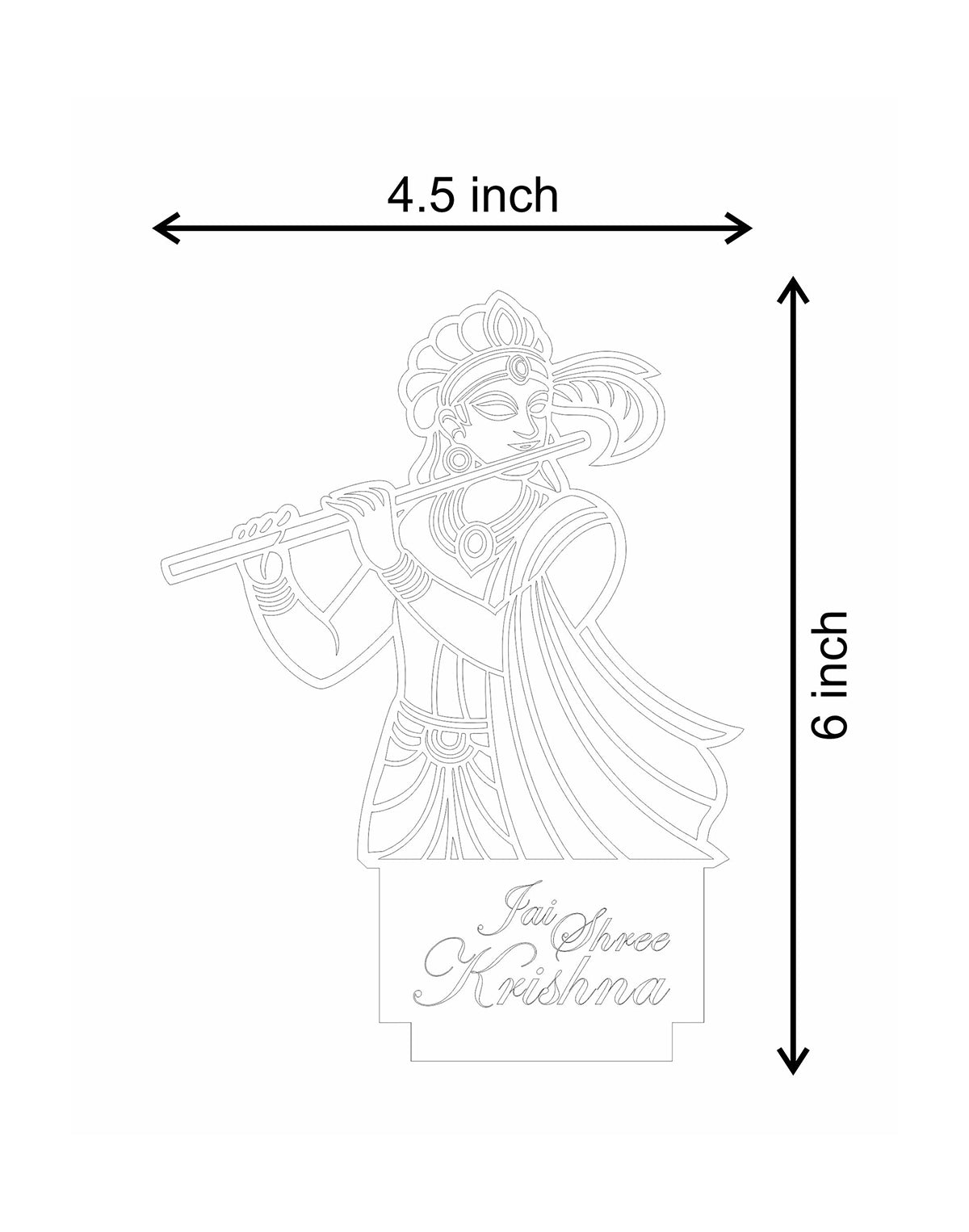 Divine Shri Krishna Acrylic LED Lamp - Warm White
