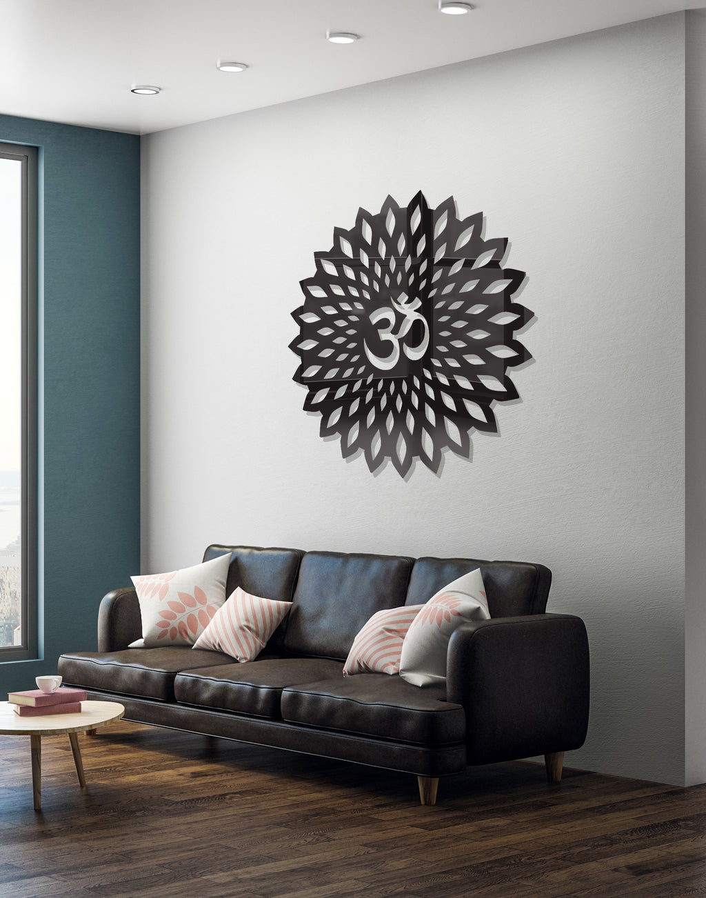 Minimalist Om Symbol Silhouette - Modern Spiritual Acrylic Wall Art