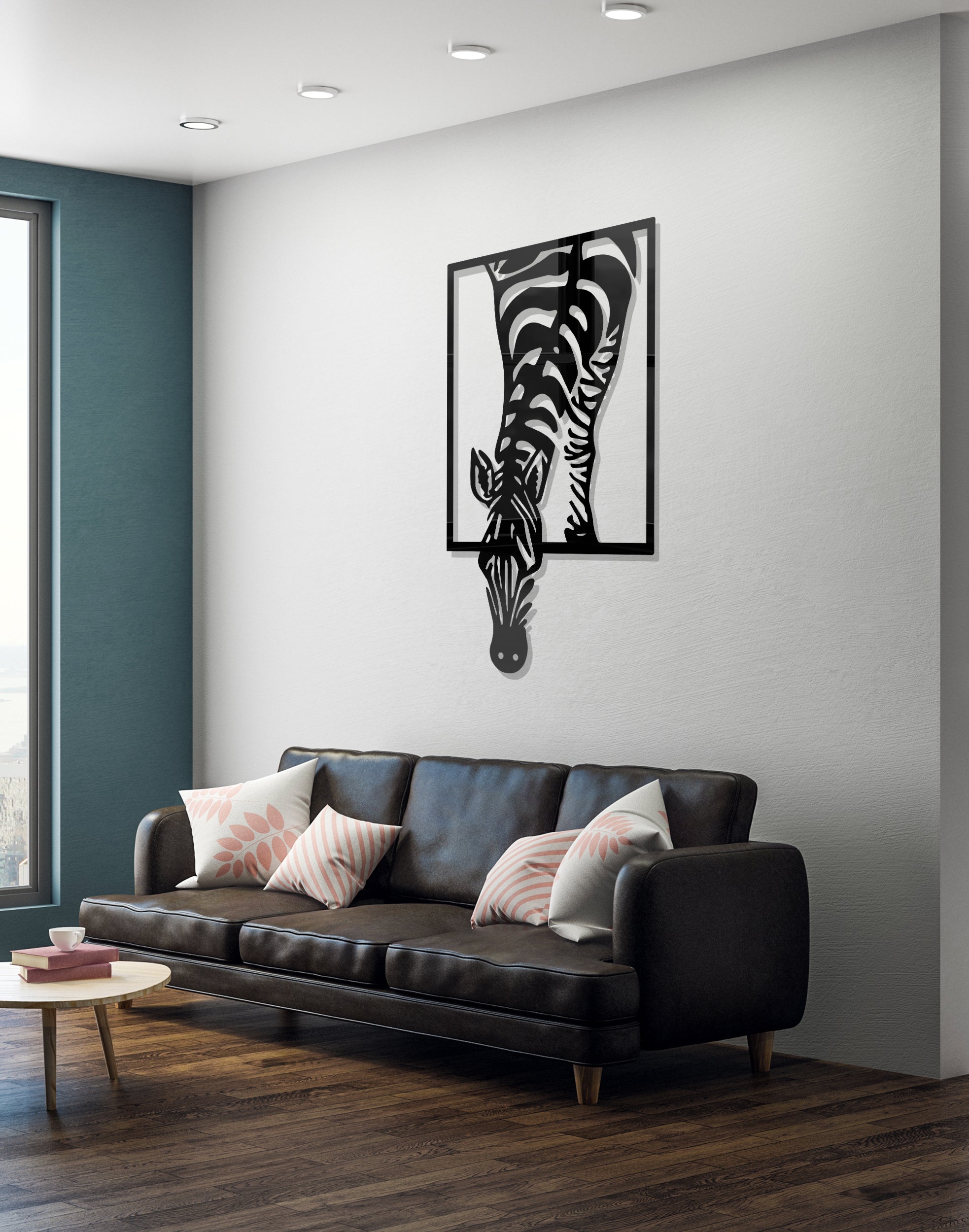 Abstract Zebra Silhouette – Modern Acrylic Animal Wall Art