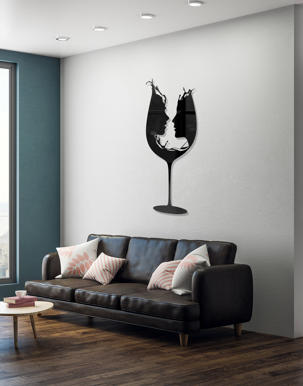 Abstract Wine Glass Silhouette – Modern Acrylic Animal Wall Art