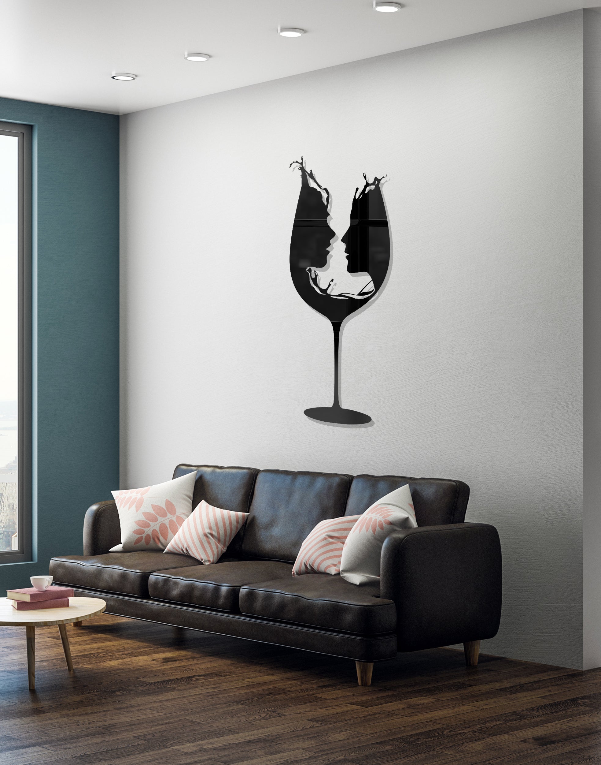 Abstract Wine Glass Silhouette – Modern Acrylic Animal Wall Art