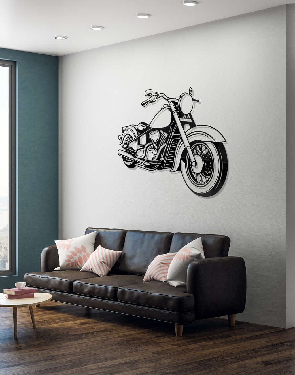 Luxury Motorcycle Sign Silhouette – Premium Acrylic Wall Art