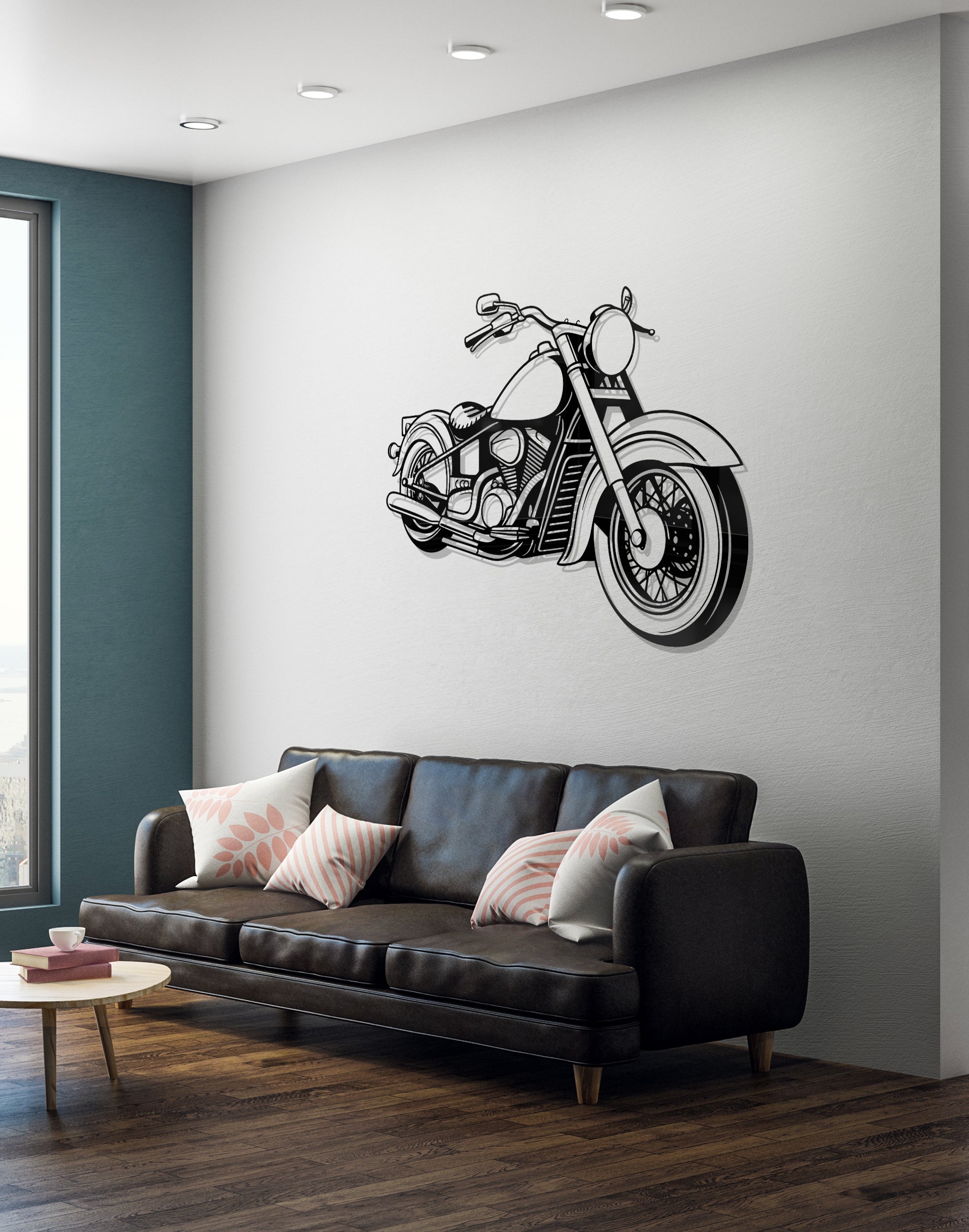 Luxury Motorcycle Sign Silhouette – Premium Acrylic Wall Art