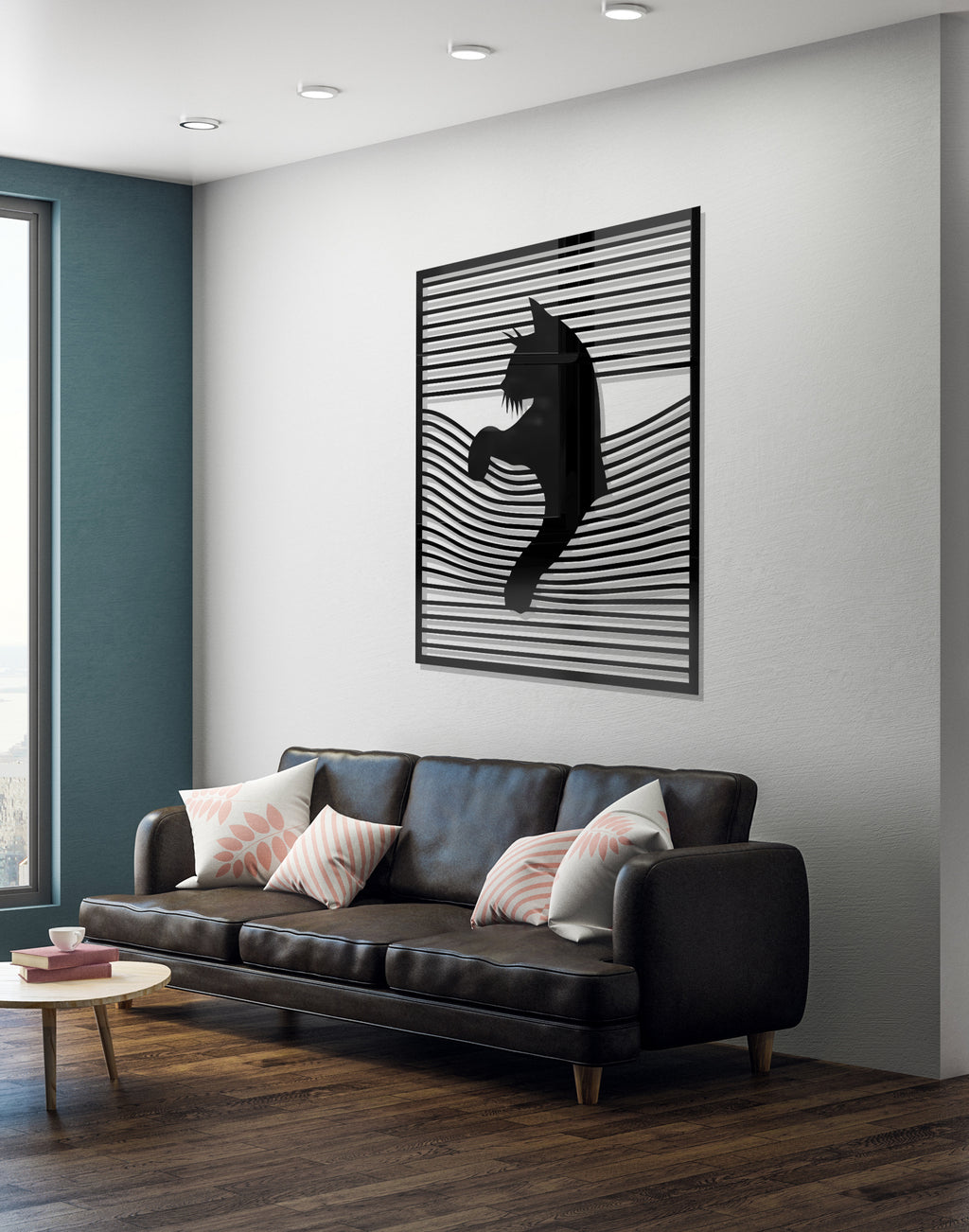 Abstract Cat illusion Silhouette – Modern Acrylic Animal Wall Art
