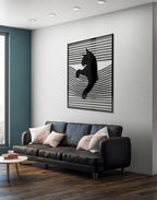 Abstract Cat illusion Silhouette – Modern Acrylic Animal Wall Art