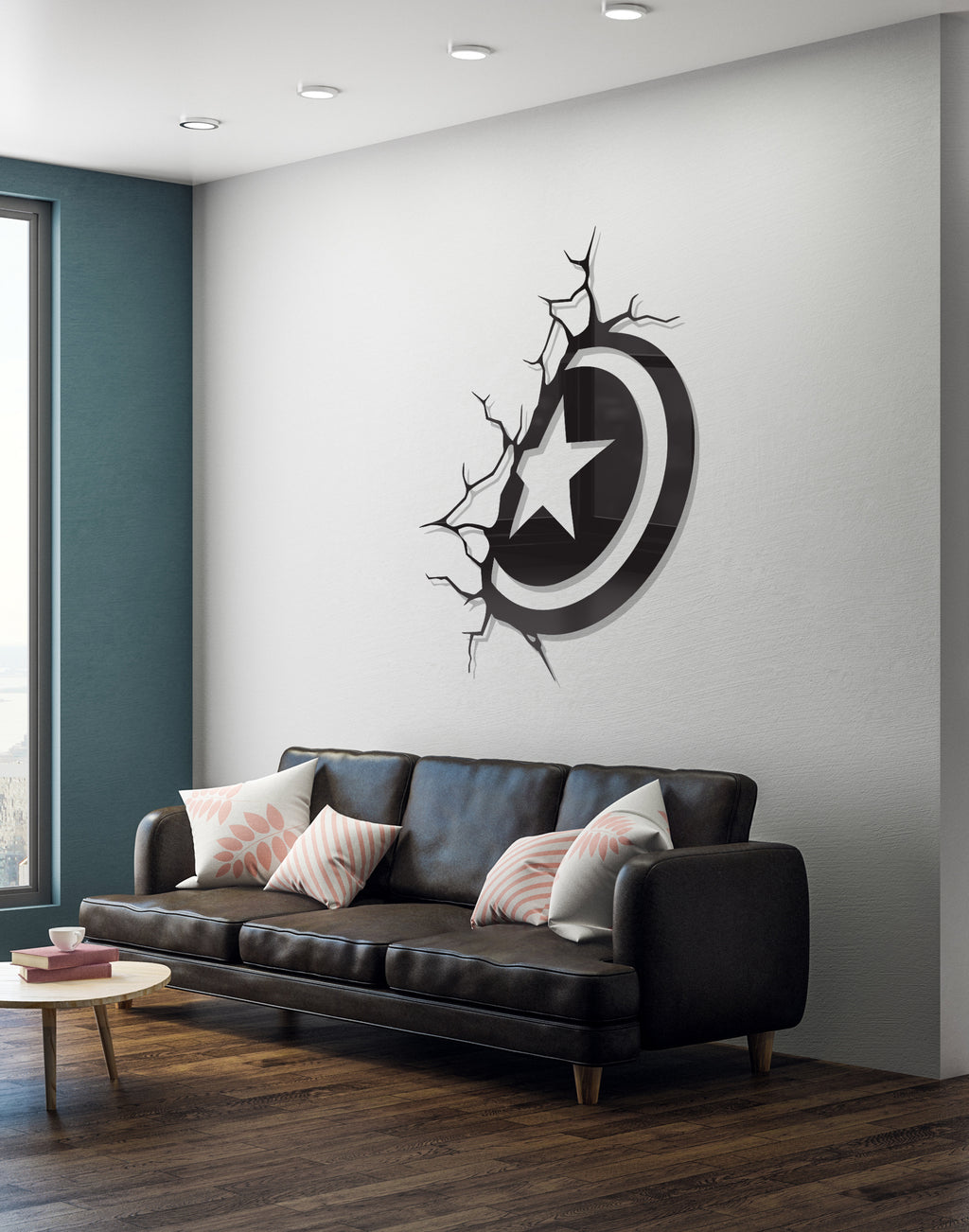 Captain America Shield silhouette – Premium Acrylic Wall Art