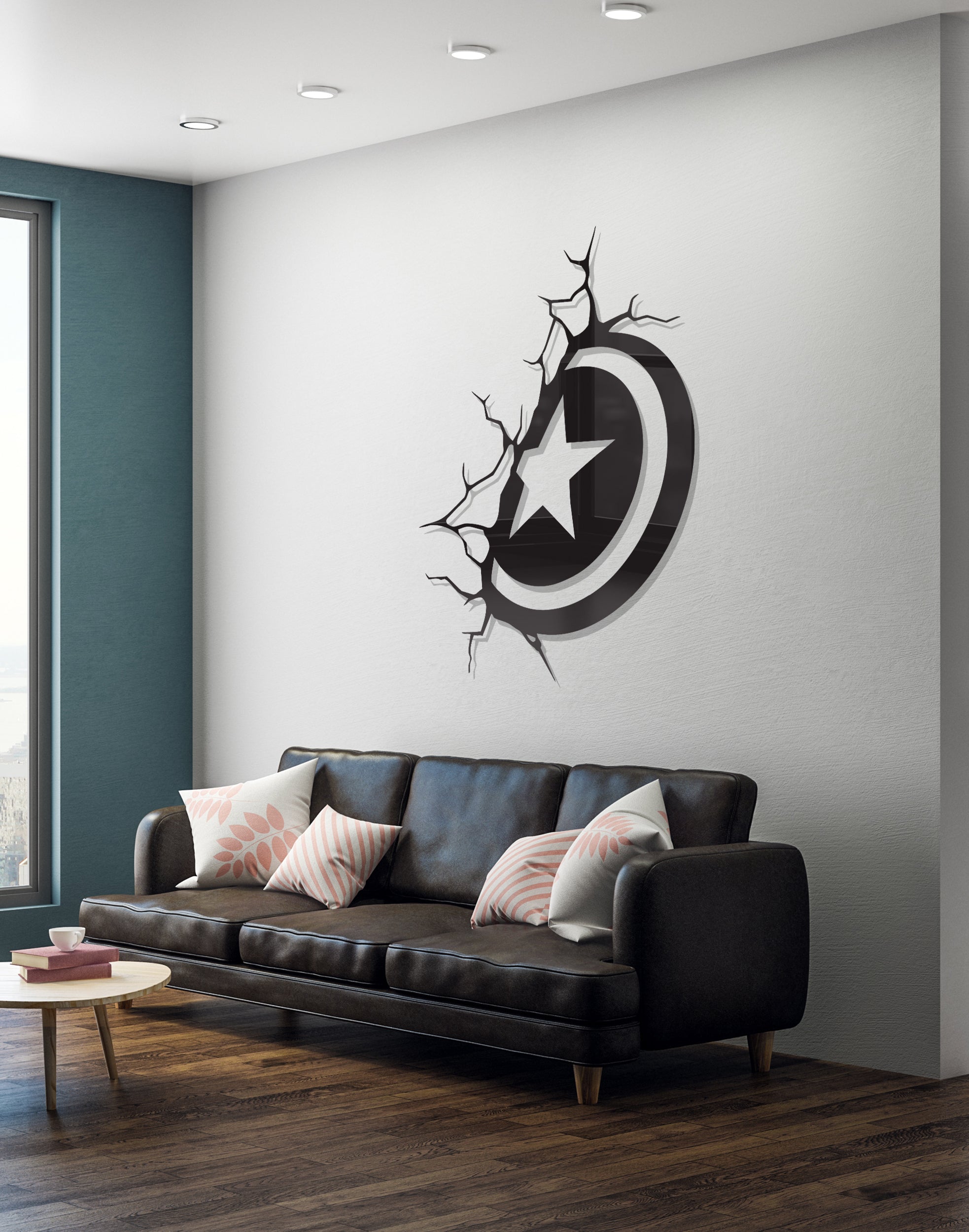 Captain America Shield silhouette – Premium Acrylic Wall Art
