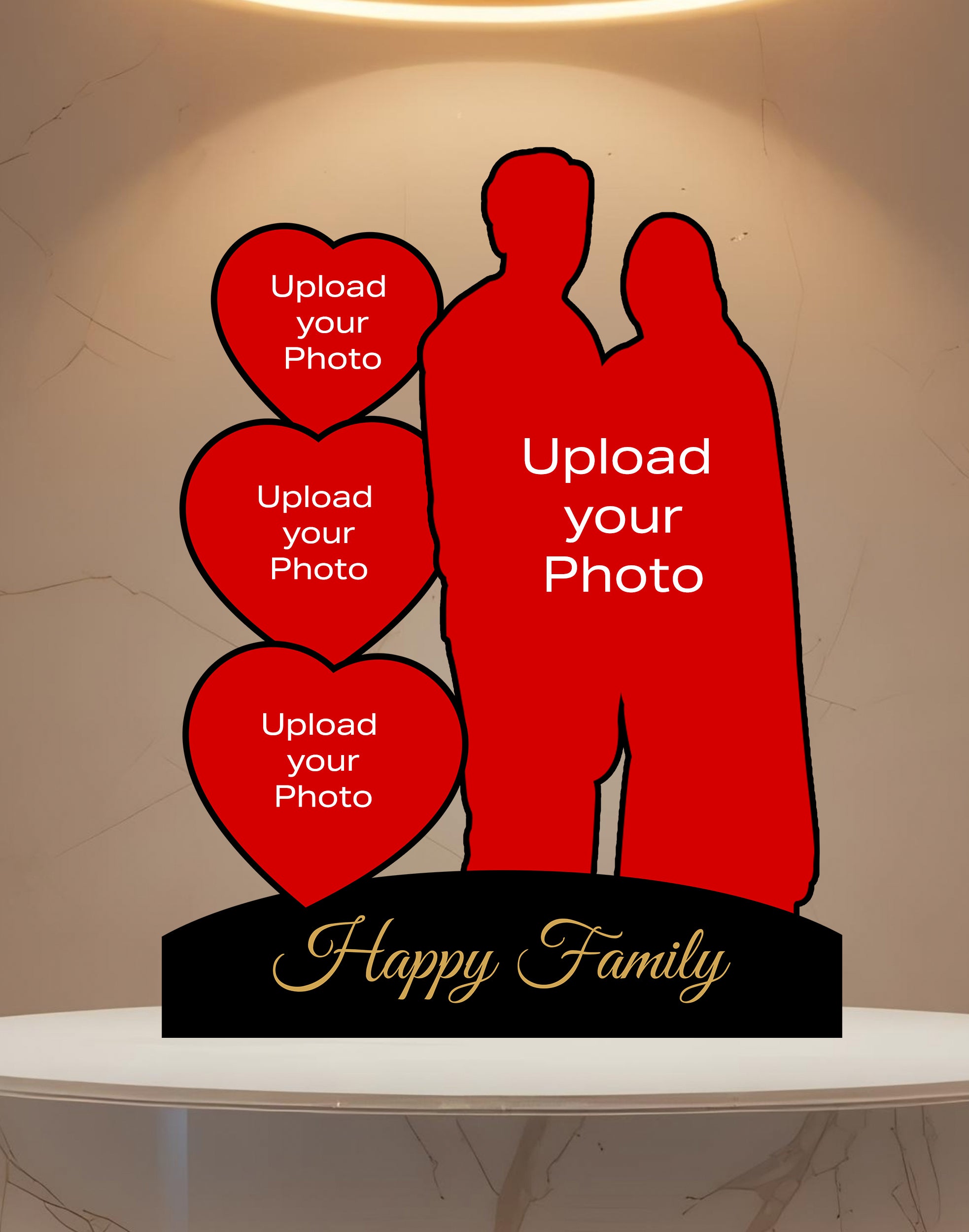 Luxury Family Acrylic Photo Standee – Personalized 4-Photo Display