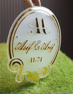 Luxury 3D Gold Name Plate on Frosted Acrylic – Perfect for Home Entrances