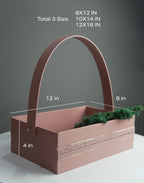 MDF Basket Gift Hamper – Elegant Baby Pink