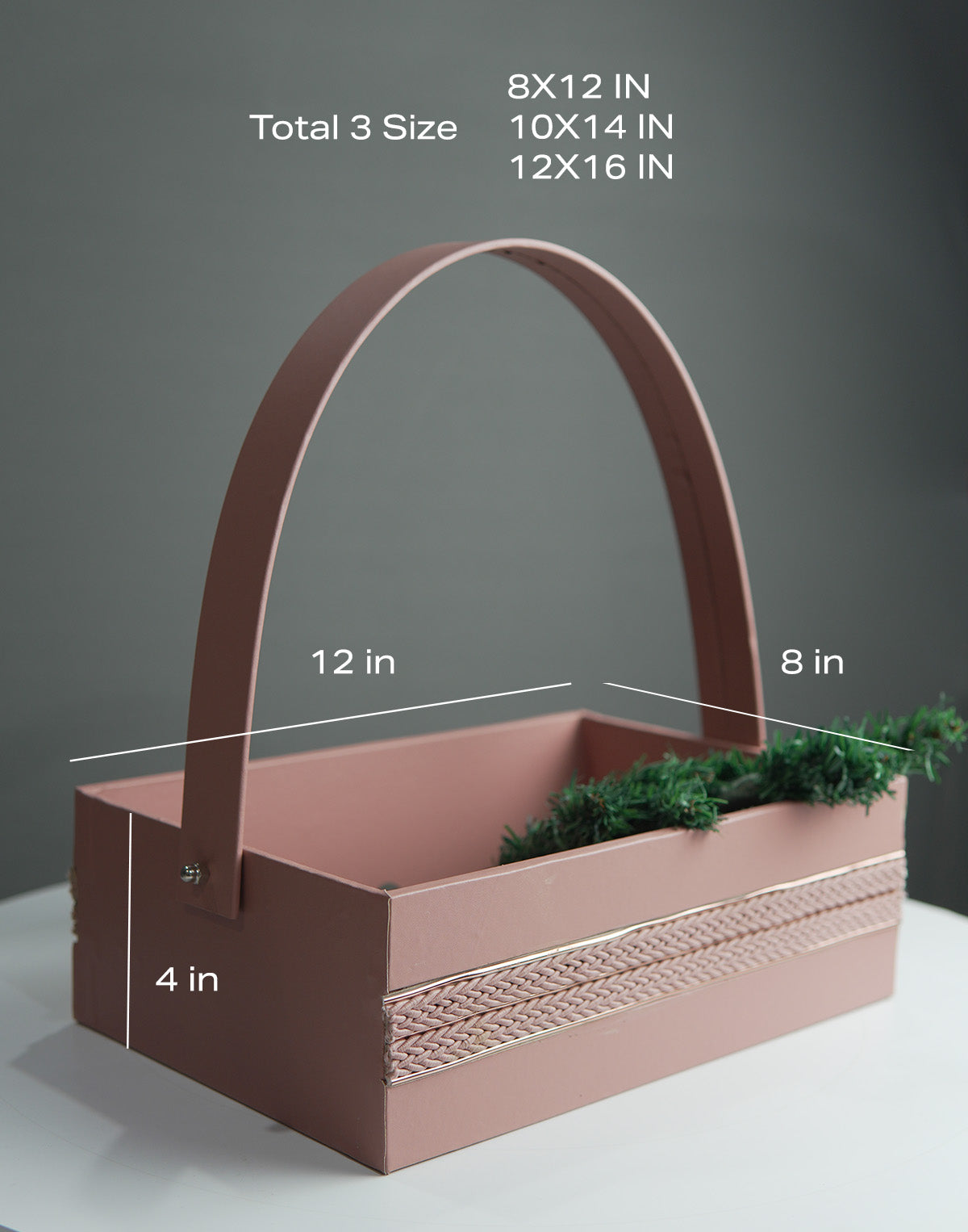 MDF Basket Gift Hamper – Elegant Baby Pink