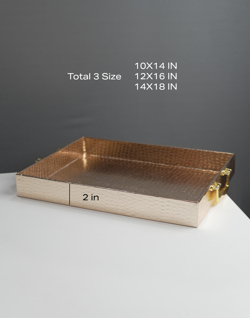 Elegant Golden MDF Serving Tray