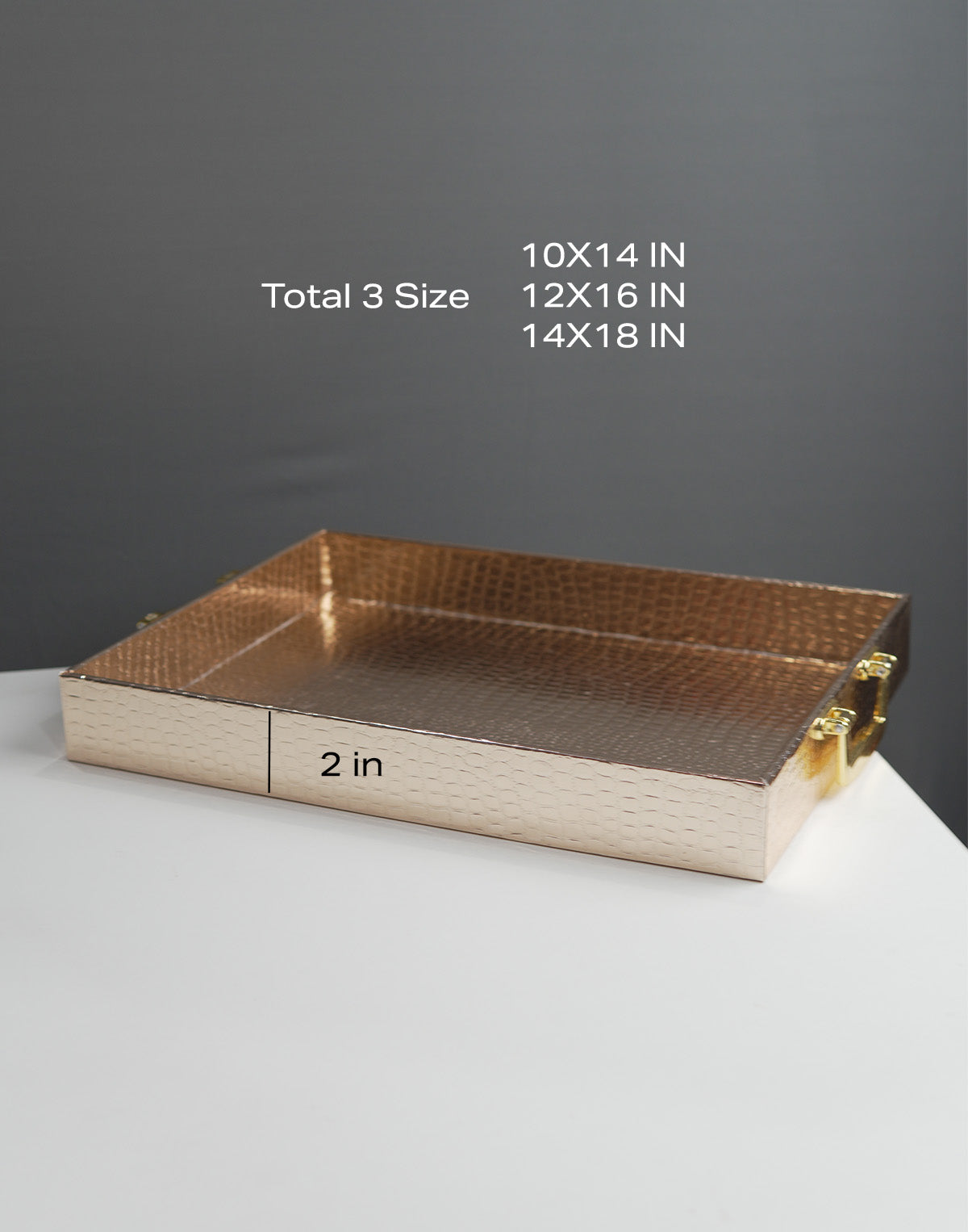 Elegant Golden MDF Serving Tray