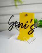 Bright Yellow Acrylic Name Plate – Custom House Name plate