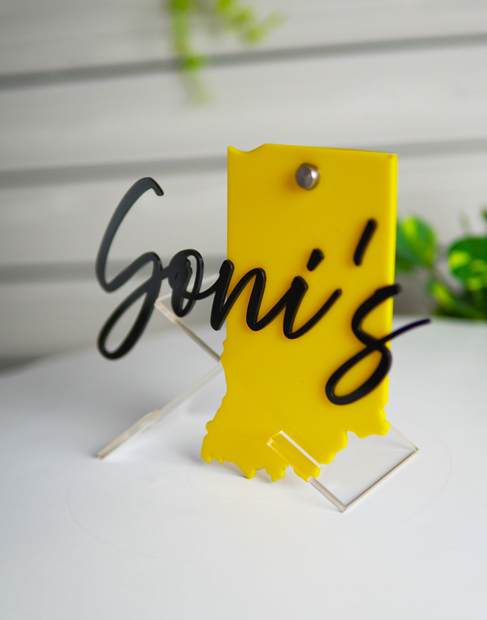 Bright Yellow Acrylic Name Plate – Custom House Name plate