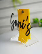 Bright Yellow Acrylic Name Plate – Custom House Name plate