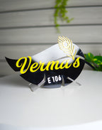 Leaf Style Yellow Acrylic Name Plate – Personalized Modern Home Sign