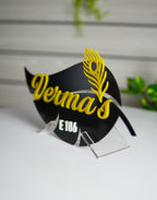Leaf Style Yellow Acrylic Name Plate – Personalized Modern Home Sign