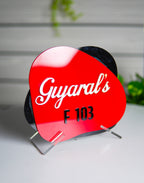 Premium 2-Layer Red and Black Acrylic Name Plate – Custom Modern Door Sign