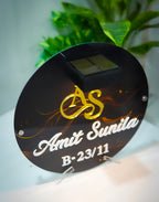 Solar Signature Name Plate - Luxury Black & Gold