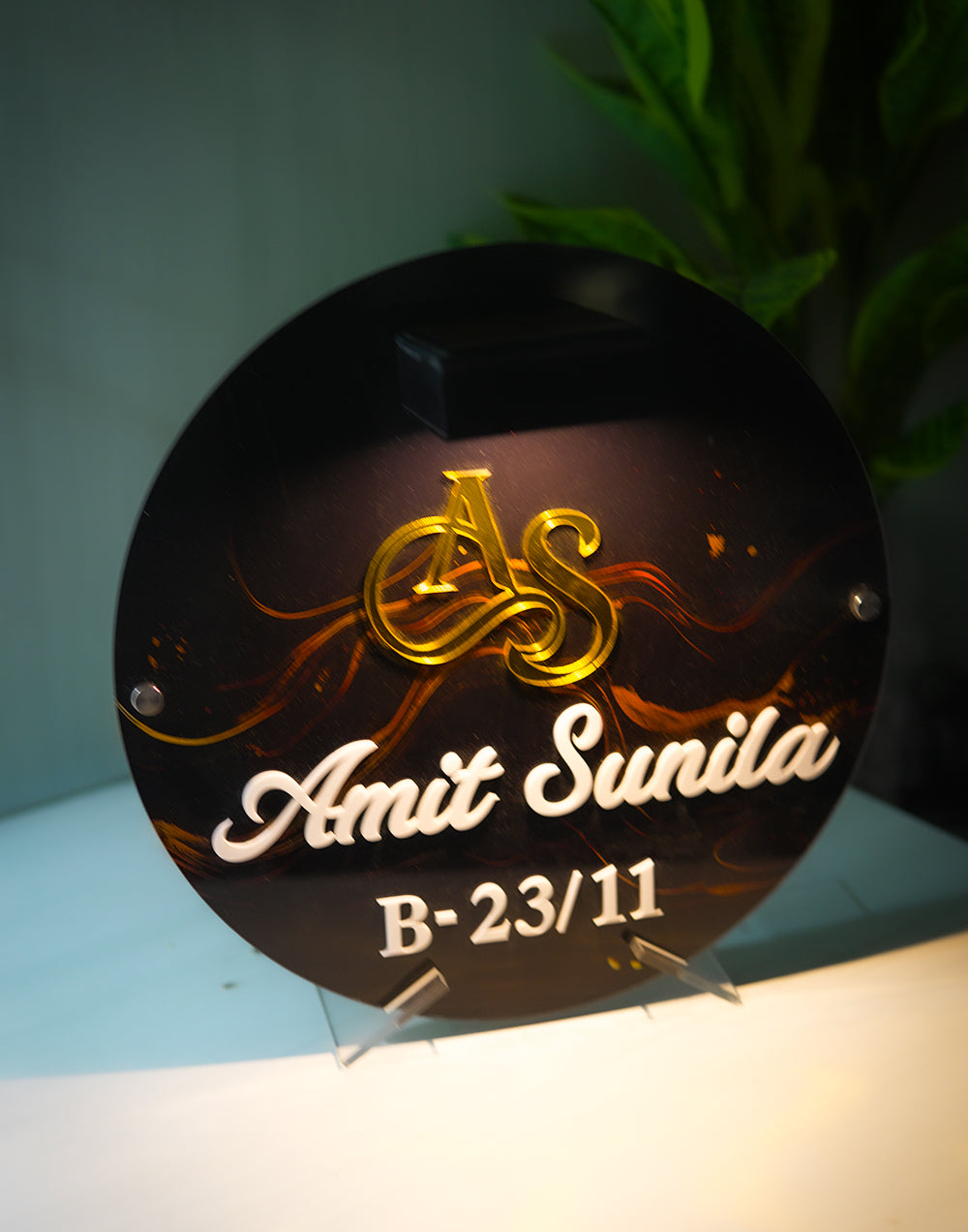 Solar Signature Name Plate - Luxury Black & Gold