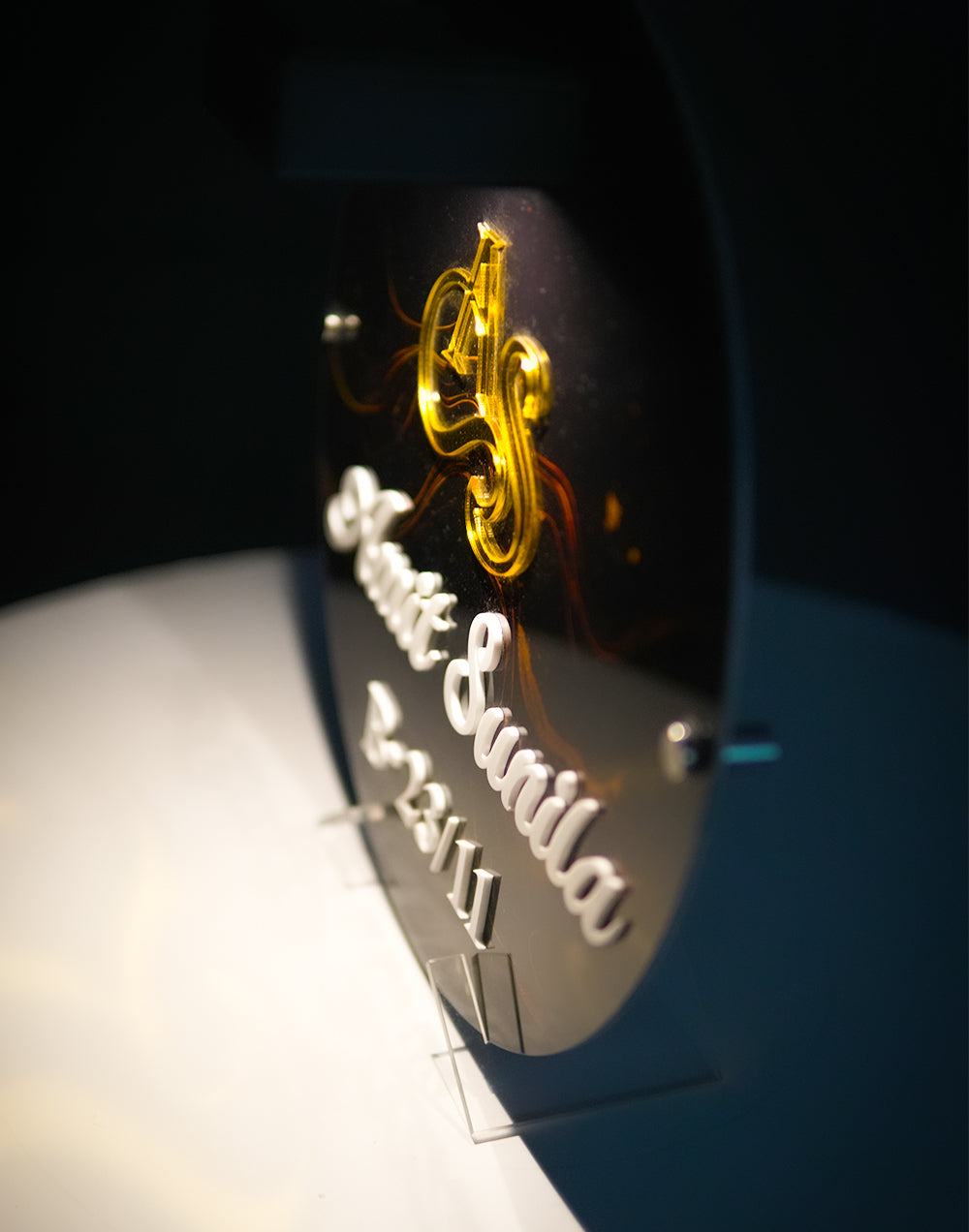 Solar Signature Name Plate - Luxury Black & Gold
