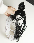Premium Radha Krishna Silhouette – Modern Acrylic Wall Art