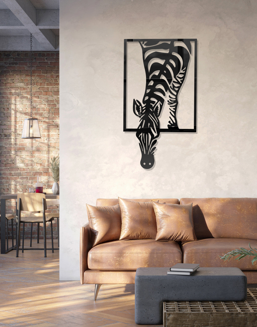 Abstract Zebra Silhouette – Modern Acrylic Animal Wall Art