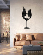 Abstract Wine Glass Silhouette – Modern Acrylic Animal Wall Art