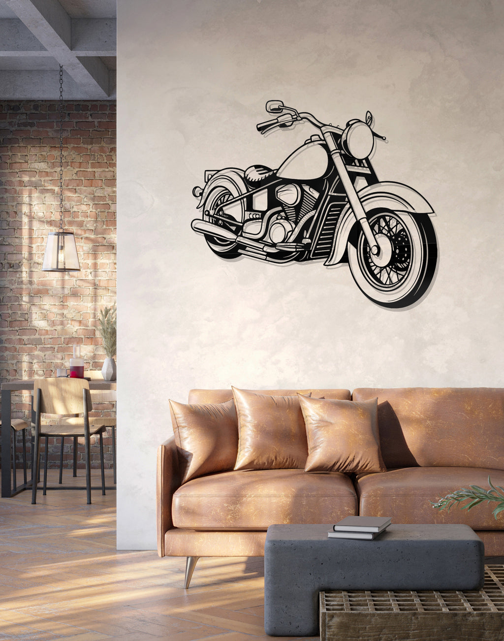 Luxury Motorcycle Sign Silhouette – Premium Acrylic Wall Art