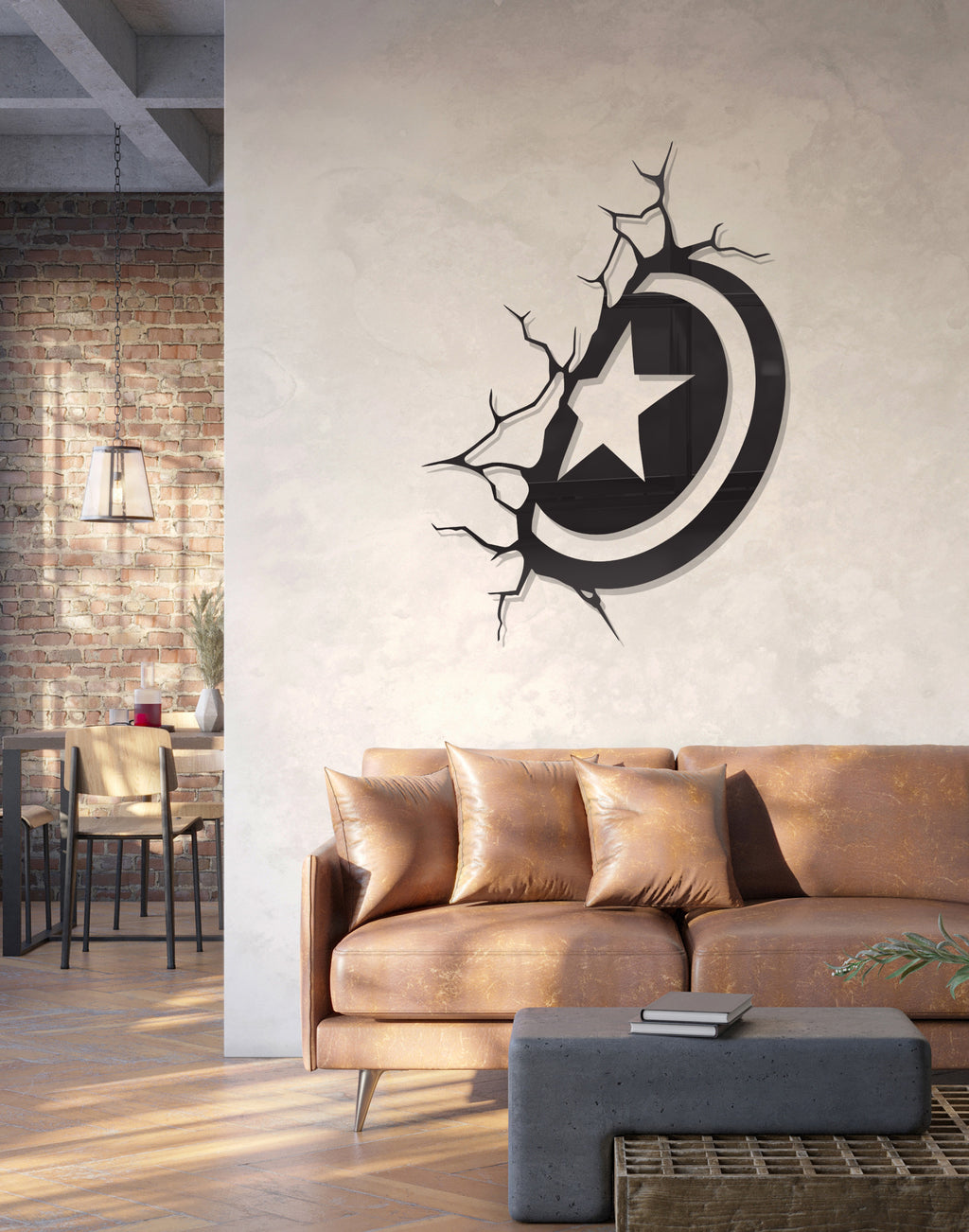 Captain America Shield silhouette – Premium Acrylic Wall Art