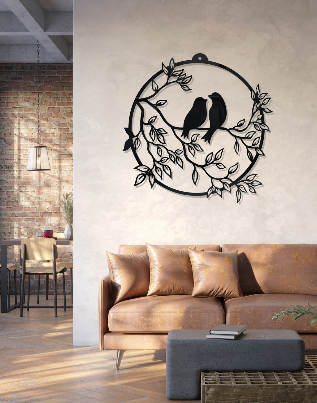 romantic love bird silhouette – Premium Acrylic Wall Art