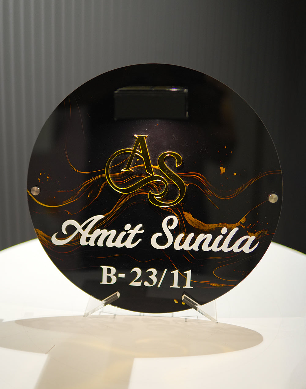 Solar Signature Name Plate - Luxury Black & Gold