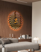 Minimalist Om Symbol Silhouette - Modern Spiritual Acrylic Wall Art