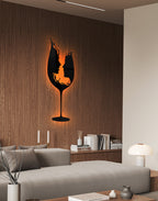 Abstract Wine Glass Silhouette – Modern Acrylic Animal Wall Art