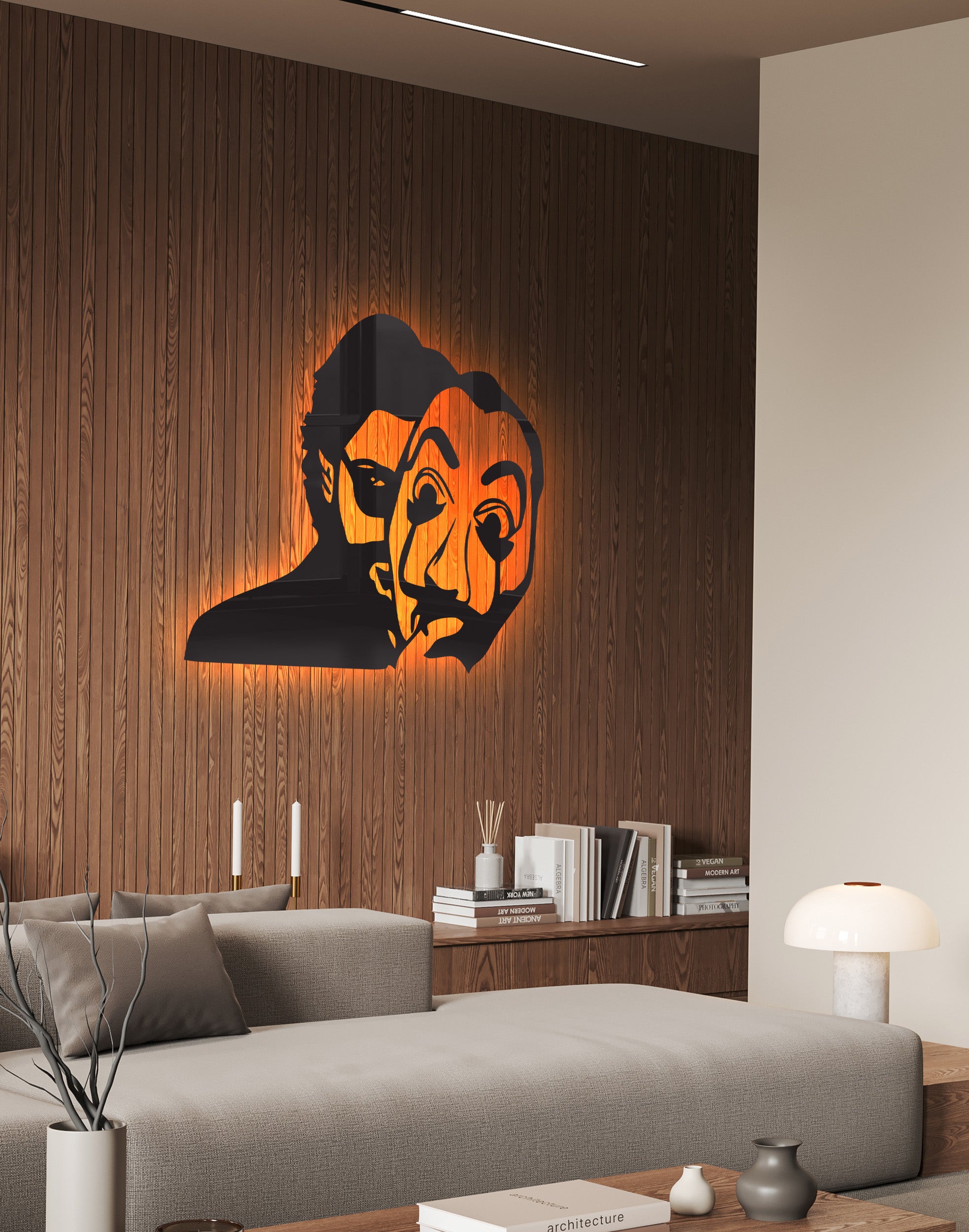 Money Heist Mask silhouette – Premium Acrylic Wall Art