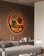 Tea and Cup Welcome silhouette – Premium Acrylic Wall Art