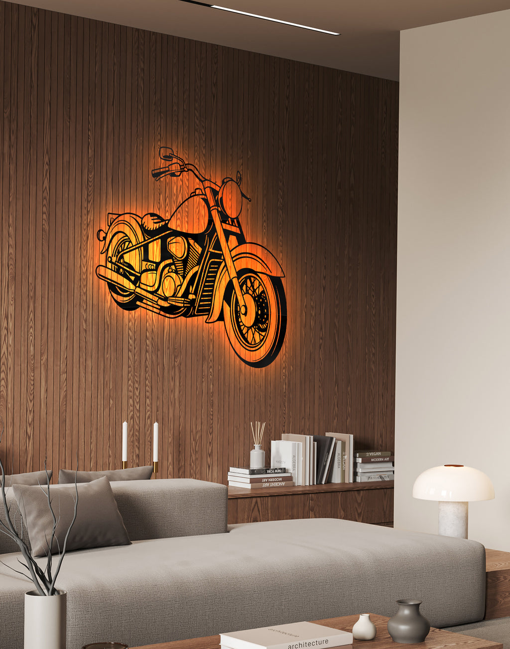 Luxury Motorcycle Sign Silhouette – Premium Acrylic Wall Art