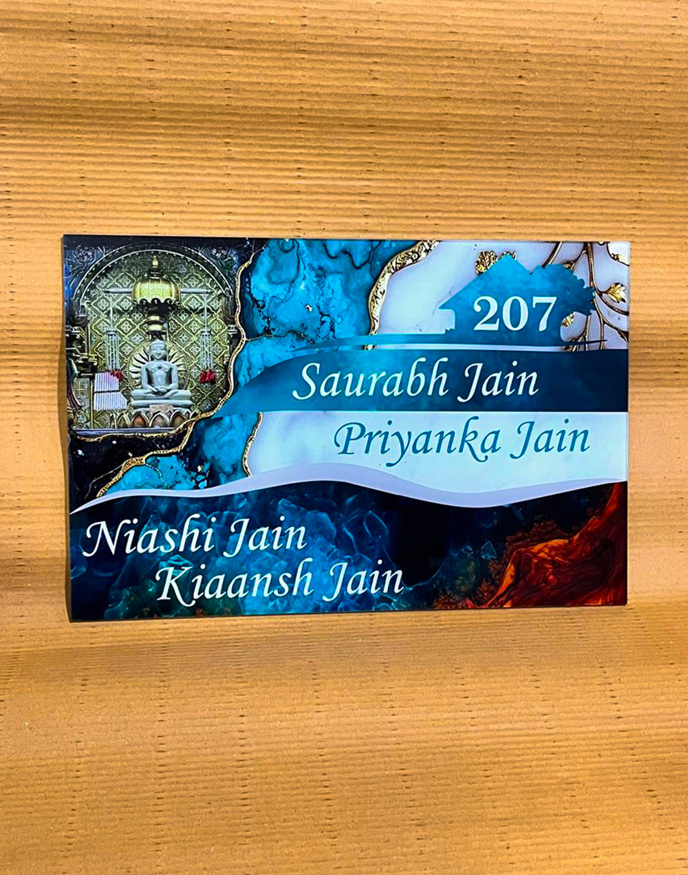 3D Background Acrylic Name Plate – Personalized Modern Door Sign