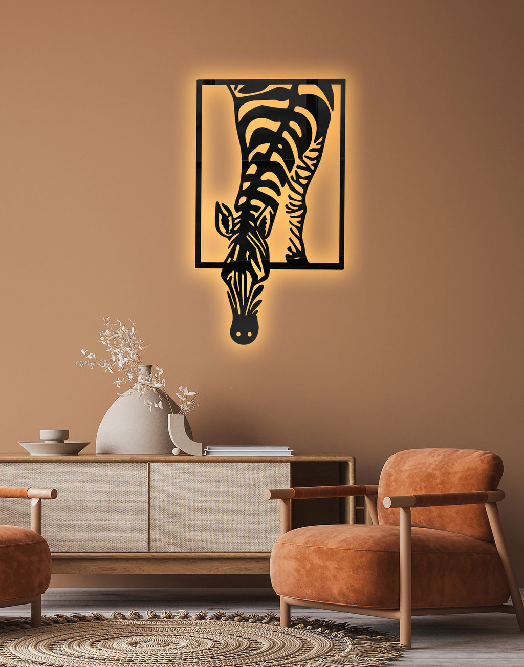 Abstract Zebra Silhouette – Modern Acrylic Animal Wall Art