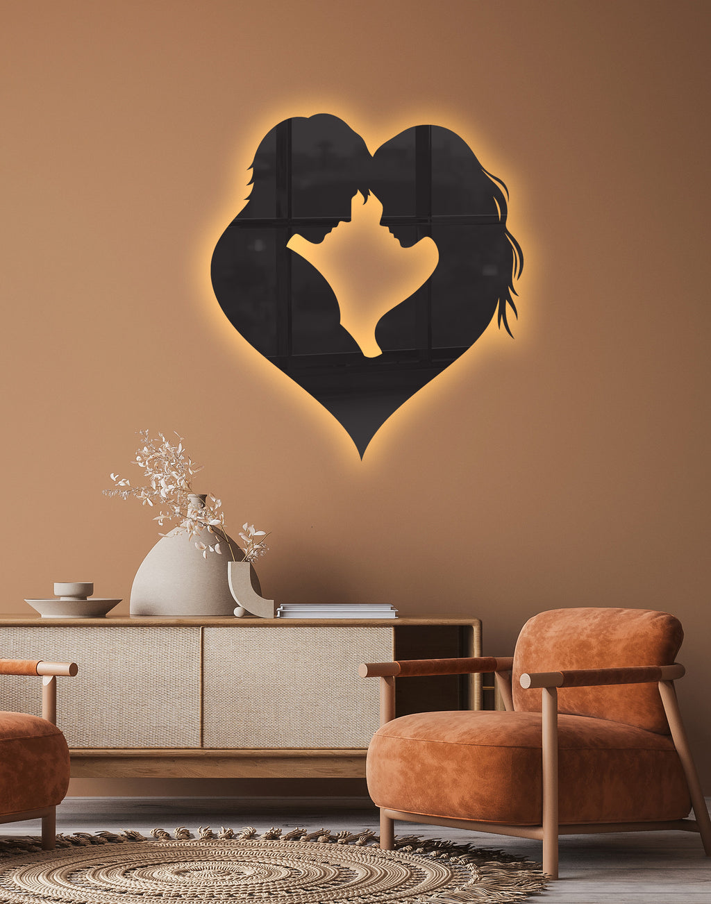 Romantic Couple Silhouette – Premium Acrylic Wall Art