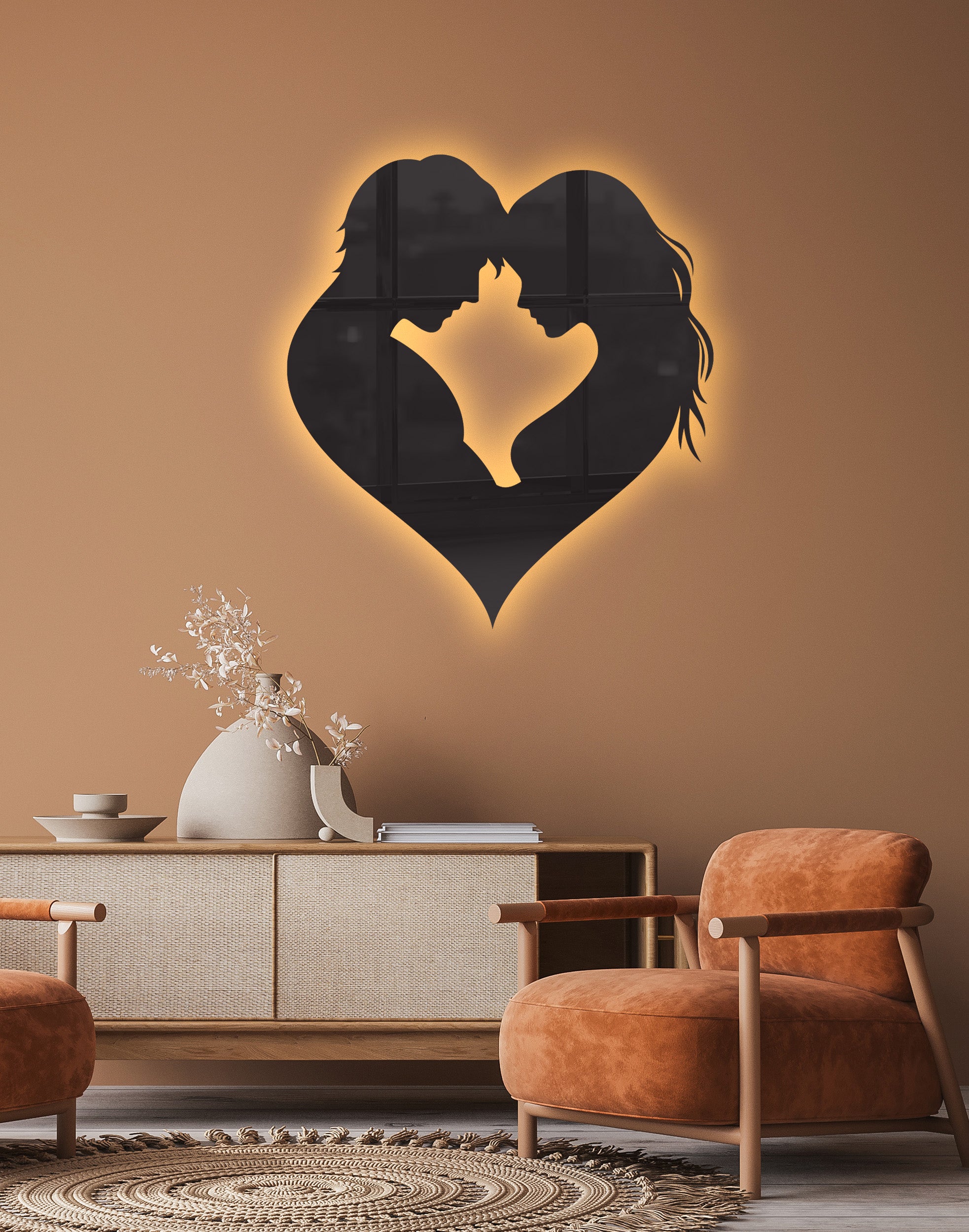 Romantic Couple Silhouette – Premium Acrylic Wall Art