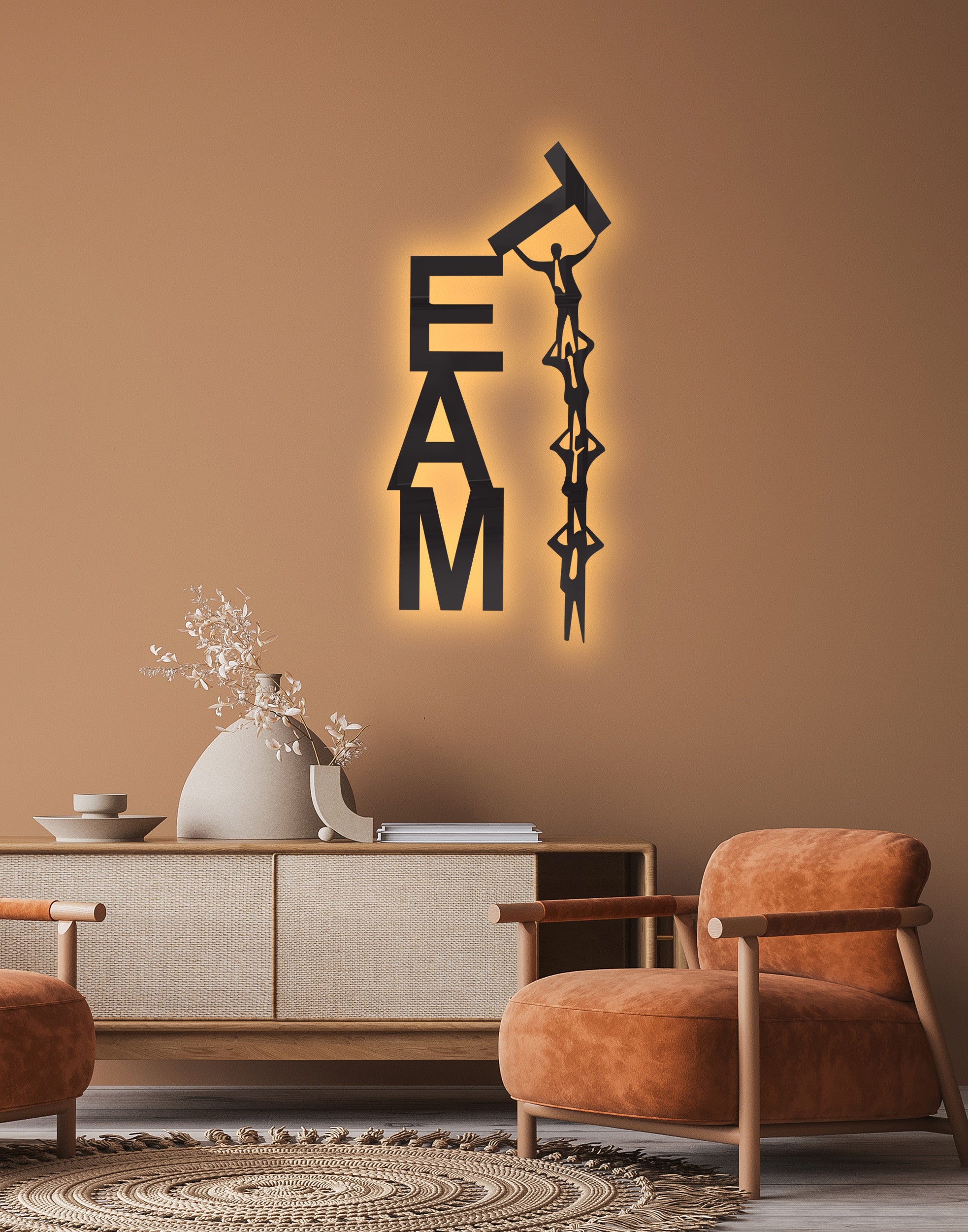 Team Work silhouette – Premium Acrylic Wall Art