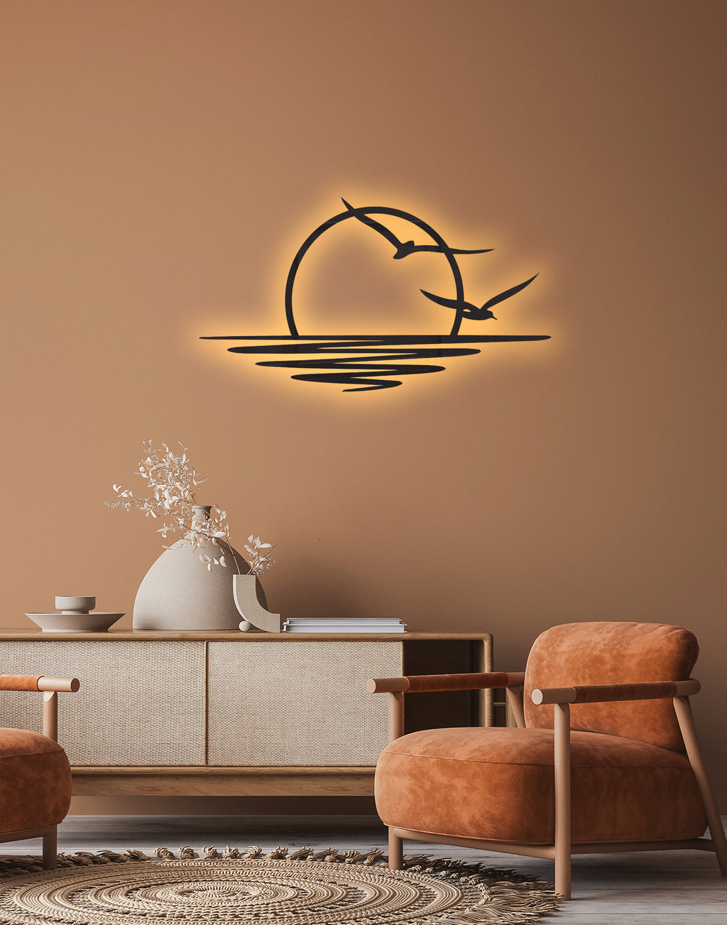 Sunrise with Birds silhouette – Premium Acrylic Wall Art