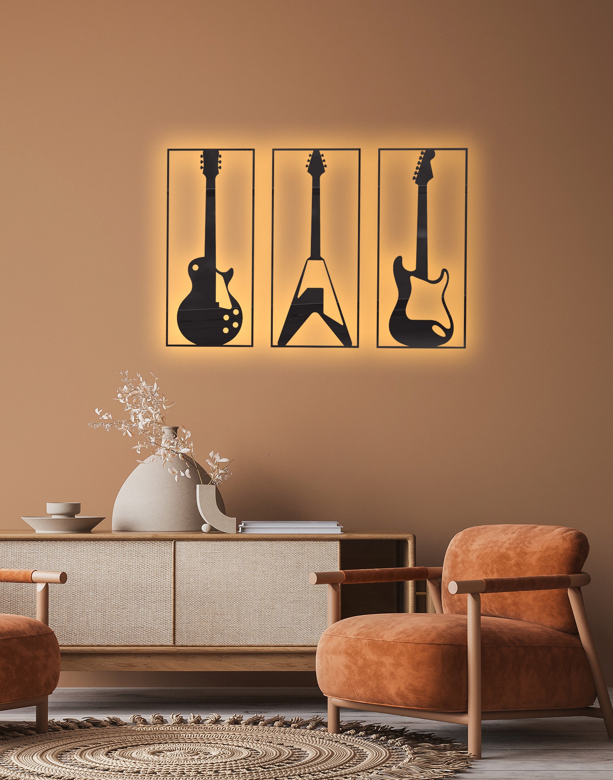 Musical Guitar Silhouette – Premium Acrylic Wall Art