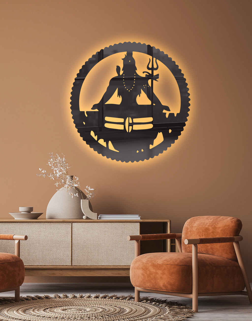 Lord Shiva Modern Silhouette – Premium Acrylic Wall Art