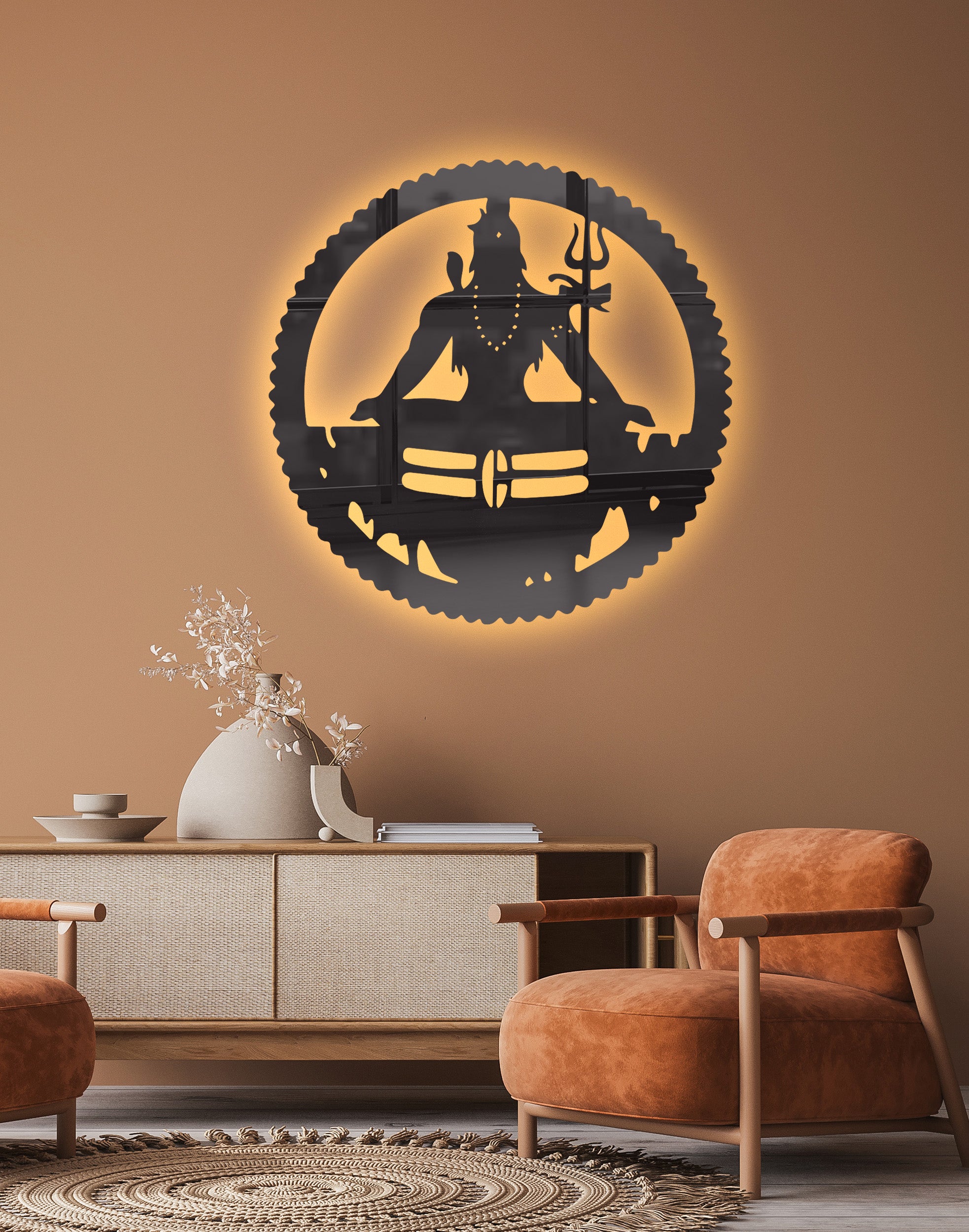 Lord Shiva Modern Silhouette – Premium Acrylic Wall Art