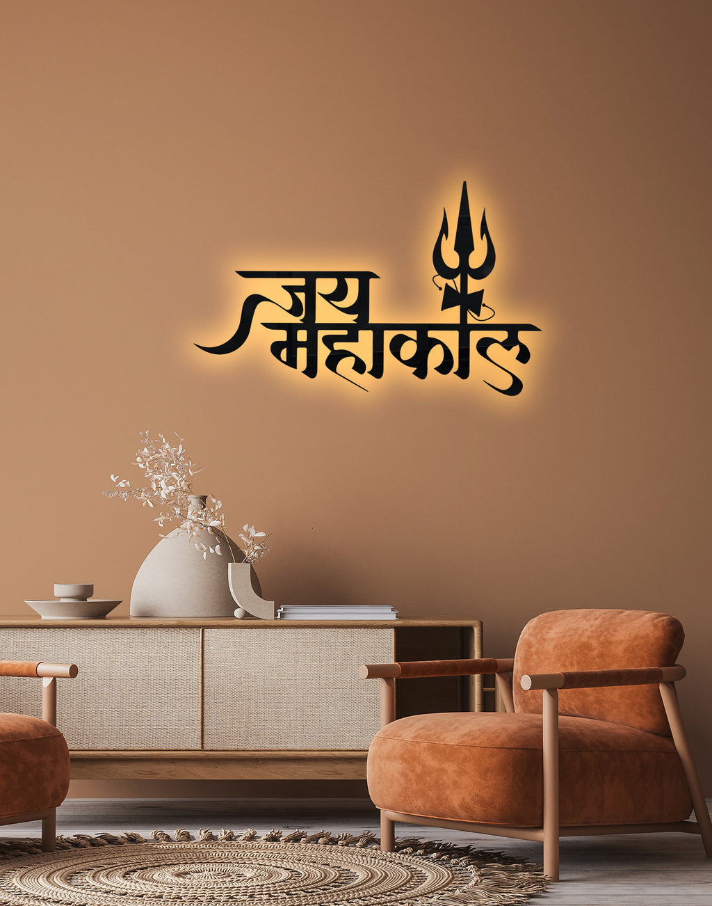 Jai Mahakal silhouette – Premium Acrylic Wall Art