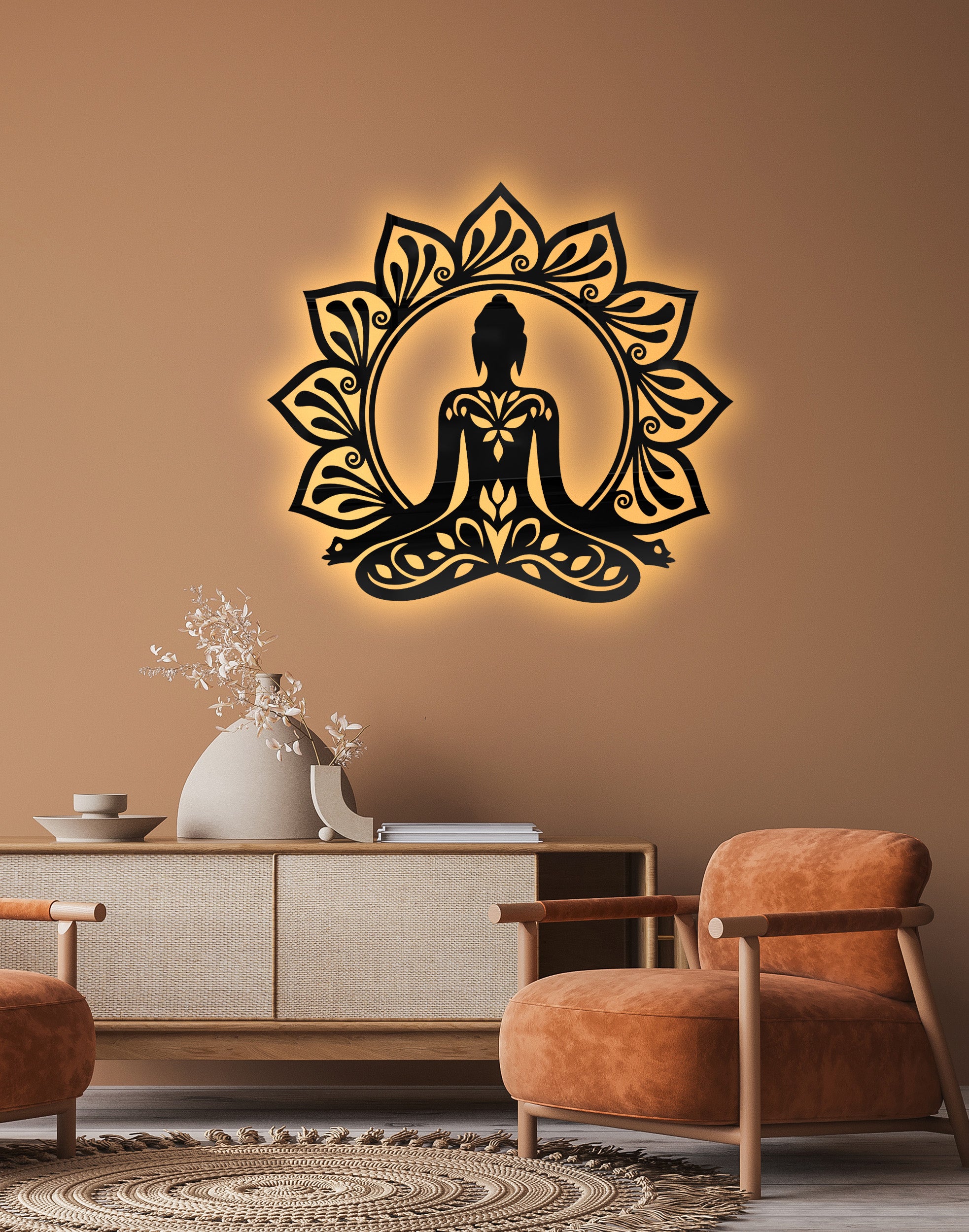 Serene Buddha Silhouette – Premium Acrylic Wall Art