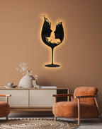 Abstract Wine Glass Silhouette – Modern Acrylic Animal Wall Art